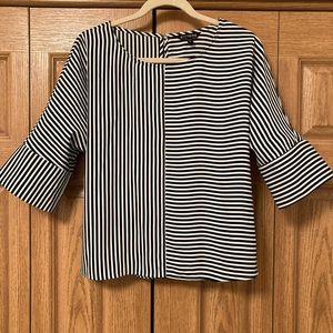 Express black and white top